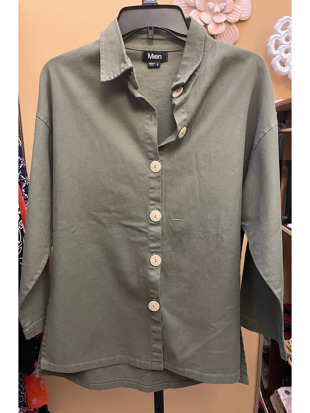 Mien Oversized Painter shirt Shacket meadow Small Anthropologie button up
